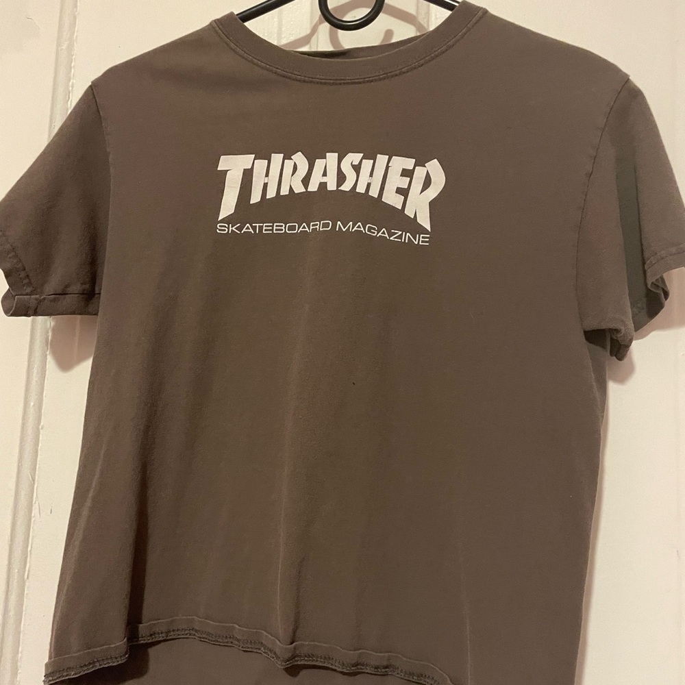 Thrasher grey Tee with White Logo